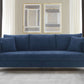 Heritage Blue Fabric Upholstered Sofa with Brushed Stainless Steel Legs By Armen Living | Sofas |  Modishstore 