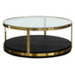Hattie Contemporary Coffee Table in Brushed Gold Finish and Black Wood By Armen Living | Coffee Tables | Modishstore - 2