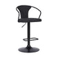 Ian Contemporary Adjustable Barstool in Black Powder Coated Finish and Black Fabric By Armen Living | Bar Stools | Modishstore - 2