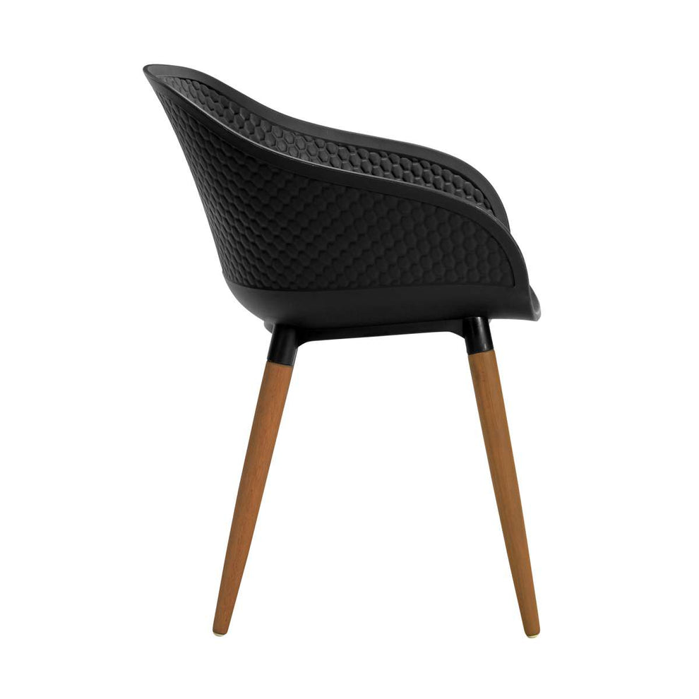 Ipanema Outdoor Dining Chair with Teak Legs and Dark Grey Olefin - Set of 2 By Armen Living | Outdoor Chairs |  Modishstore  - 4