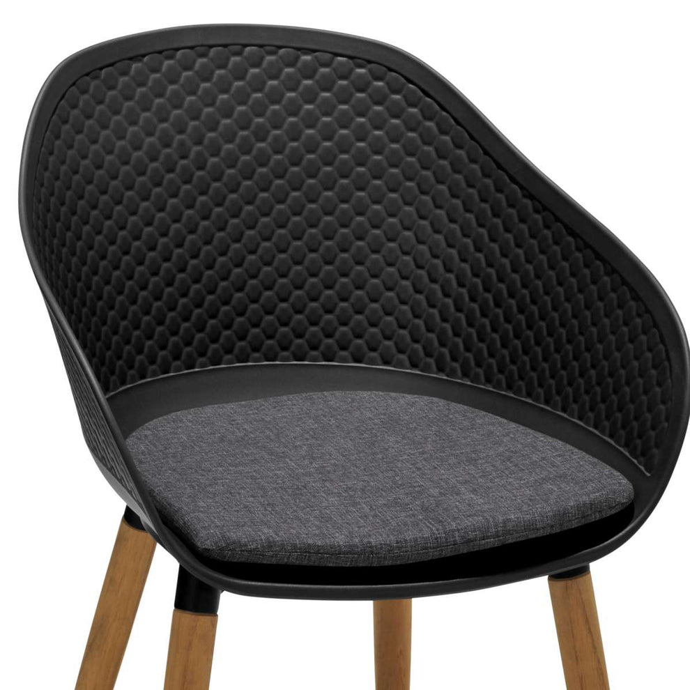 Ipanema Outdoor Dining Chair with Teak Legs and Dark Grey Olefin - Set of 2 By Armen Living | Outdoor Chairs |  Modishstore  - 5