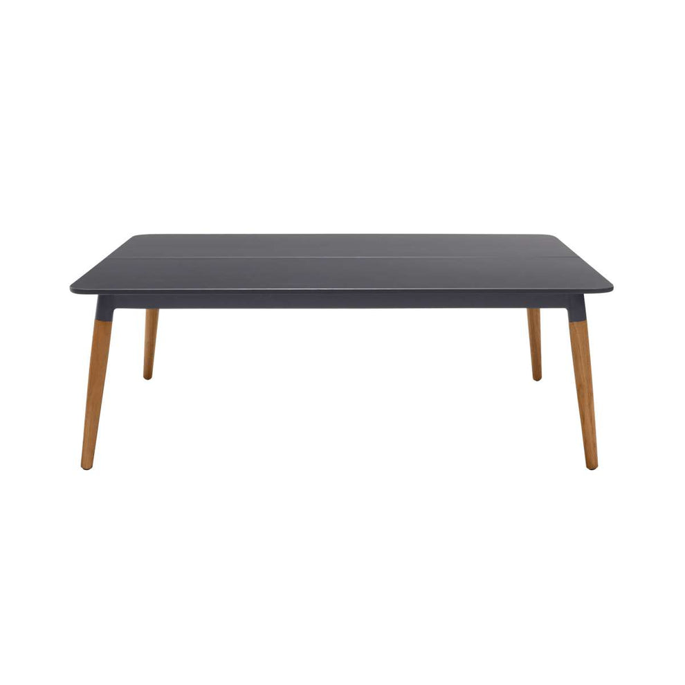 Ipanema Outdoor Dark Grey Rectangular Coffee Table with Teak Legs By Armen Living | Outdoor Tables |  Modishstore  - 2