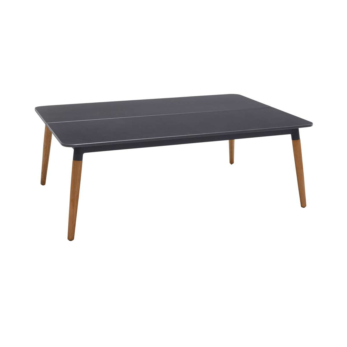 Ipanema Outdoor Dark Grey Rectangular Coffee Table with Teak Legs By Armen Living | Outdoor Tables |  Modishstore  - 3