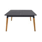Ipanema Outdoor Dark Grey Rectangular Coffee Table with Teak Legs By Armen Living | Outdoor Tables |  Modishstore  - 4
