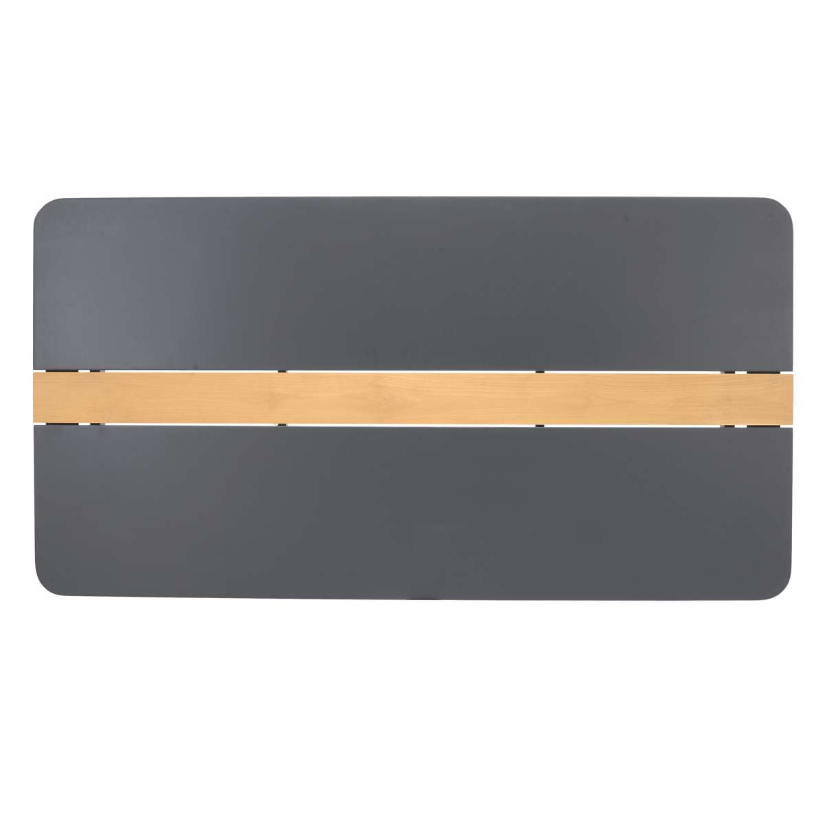 Ipanema Outdoor Aluminum Dining Table in Dark Grey with Natural Teak Wood Accent By Armen Living | Outdoor Tables |  Modishstore  - 5