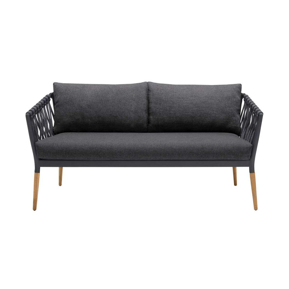 Ipanema Outdoor Teak Wood and Rope Sofa with Dark Grey Olefin By Armen Living | Outdoor Sofas, Loveseats & Sectionals |  Modishstore  - 2