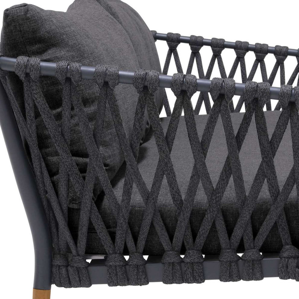 Ipanema Outdoor Teak Wood and Rope Sofa with Dark Grey Olefin By Armen Living | Outdoor Sofas, Loveseats & Sectionals |  Modishstore  - 6