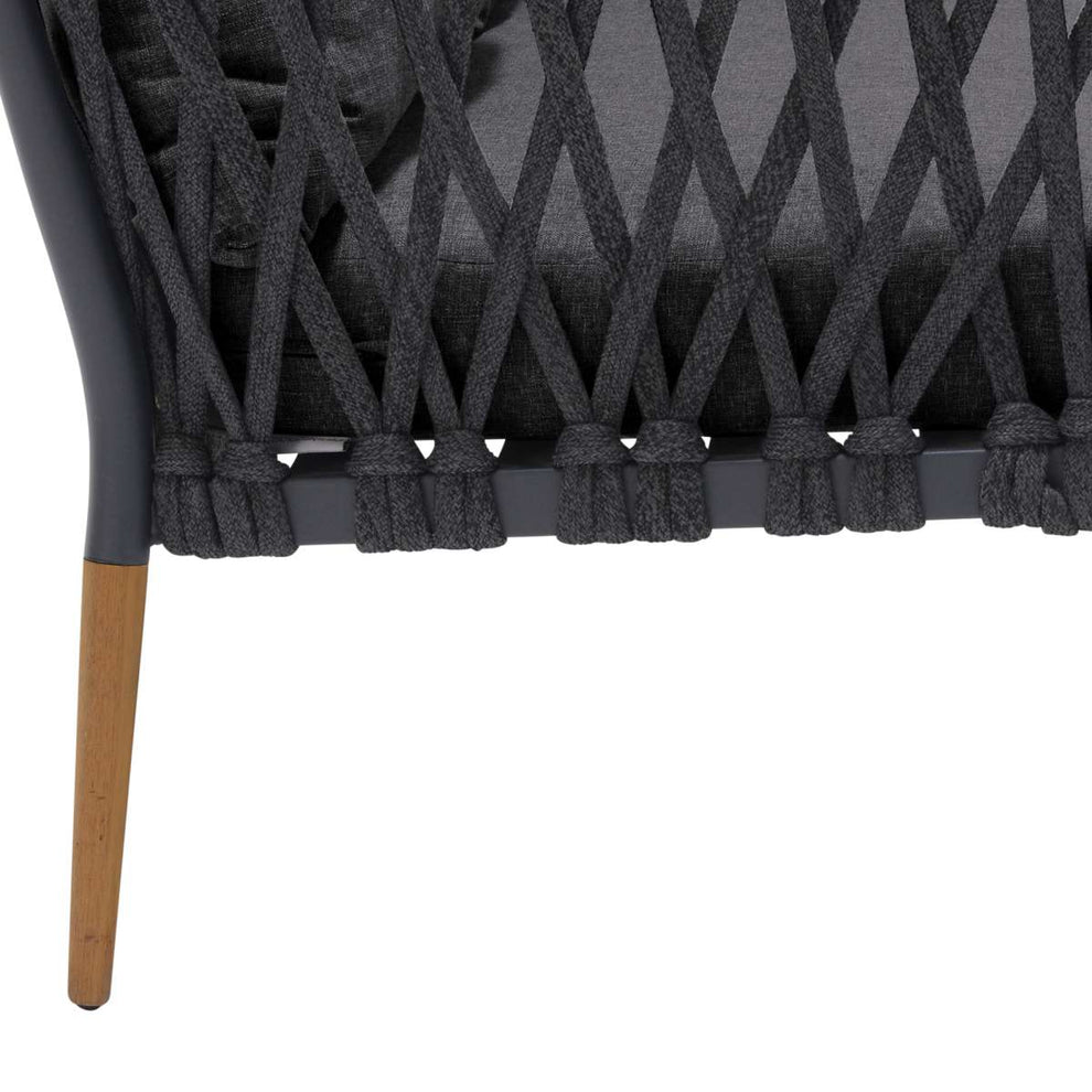 Ipanema Outdoor Teak Wood and Rope Sofa with Dark Grey Olefin By Armen Living | Outdoor Sofas, Loveseats & Sectionals |  Modishstore  - 7