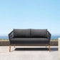 Ipanema Outdoor Teak Wood and Rope Sofa with Dark Grey Olefin By Armen Living | Outdoor Sofas, Loveseats & Sectionals |  Modishstore 