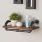 24" Isadore Industrial Pine Wood Floating Wall Shelf in Gray and Walnut Finish By Armen Living | Wall Shelf | Modishstore