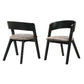 Jackie Mid-Century Upholstered Dining Chairs in Black finish - Set of 2 By Armen Living | Dining Chairs | Modishstore