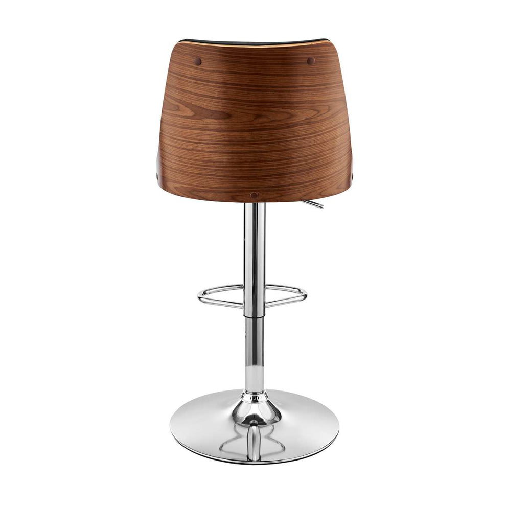 Jacob Adjustable Swivel Grey Faux Leather and Black Wood Bar Stool with Black Base By Armen Living | Bar Stools | Modishstore - 13