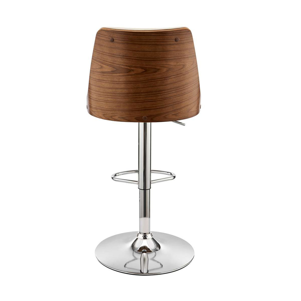 Jacob Adjustable Swivel Grey Faux Leather and Black Wood Bar Stool with Black Base By Armen Living | Bar Stools | Modishstore - 21