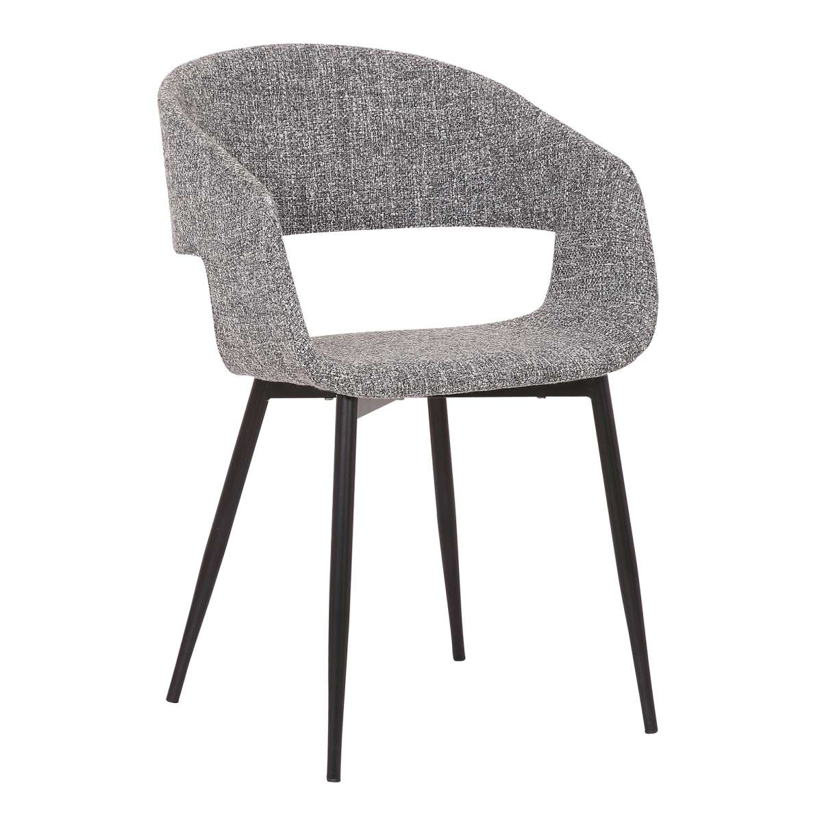 Jocelyn Mid-Century Black Dining Accent Chair with Gold Metal Legs By Armen Living | Dining Chairs | Modishstore