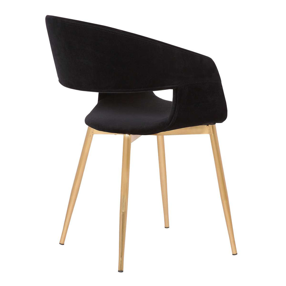 Jocelyn Mid-Century Gray Dining Accent Chair with Black Metal Legs By Armen Living | Dining Chairs | Modishstore - 3