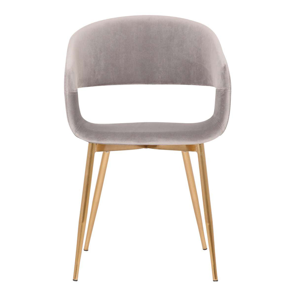 Jocelyn Mid-Century Gray Dining Accent Chair with Gold Metal Legs By Armen Living | Dining Chairs | Modishstore - 2