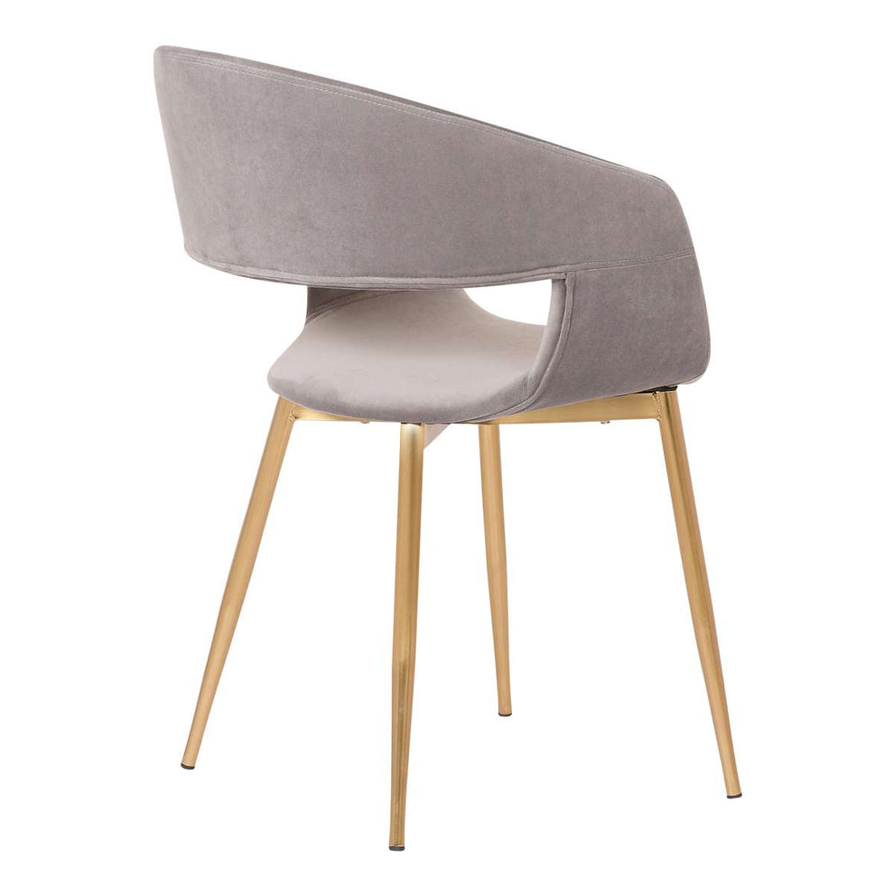 Jocelyn Mid-Century Gray Dining Accent Chair with Gold Metal Legs By Armen Living | Dining Chairs | Modishstore - 3