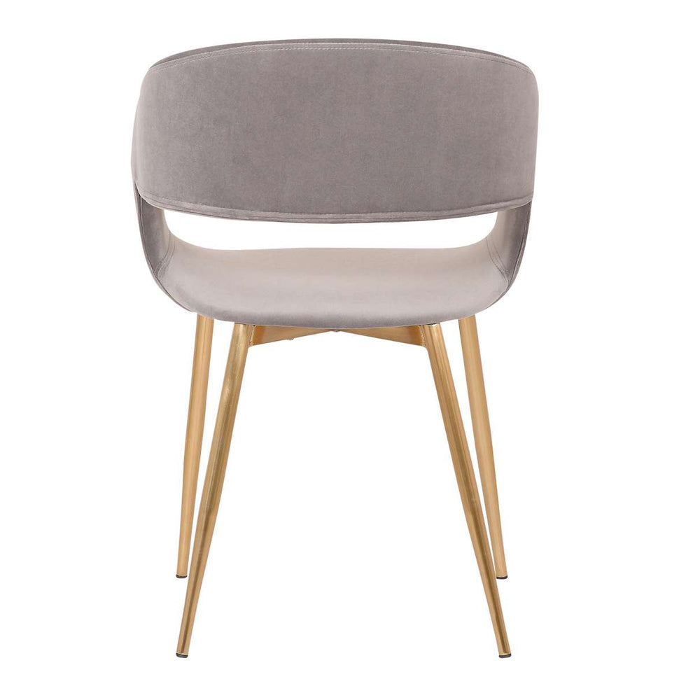 Jocelyn Mid-Century Gray Dining Accent Chair with Gold Metal Legs By Armen Living | Dining Chairs | Modishstore - 4