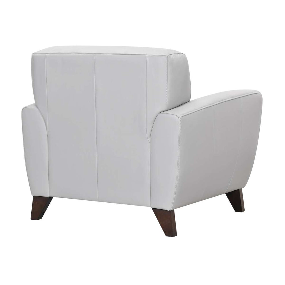 Jedd Contemporary Chair in Genuine Black Leather with Brown Wood Legs By Armen Living | Sofas |  Modishstore  - 9
