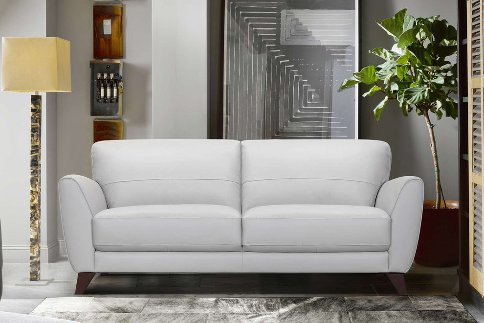 Jedd Contemporary Sofa in Genuine Black Leather with Brown Wood Legs By Armen Living | Sofas | Modishstore - 5
