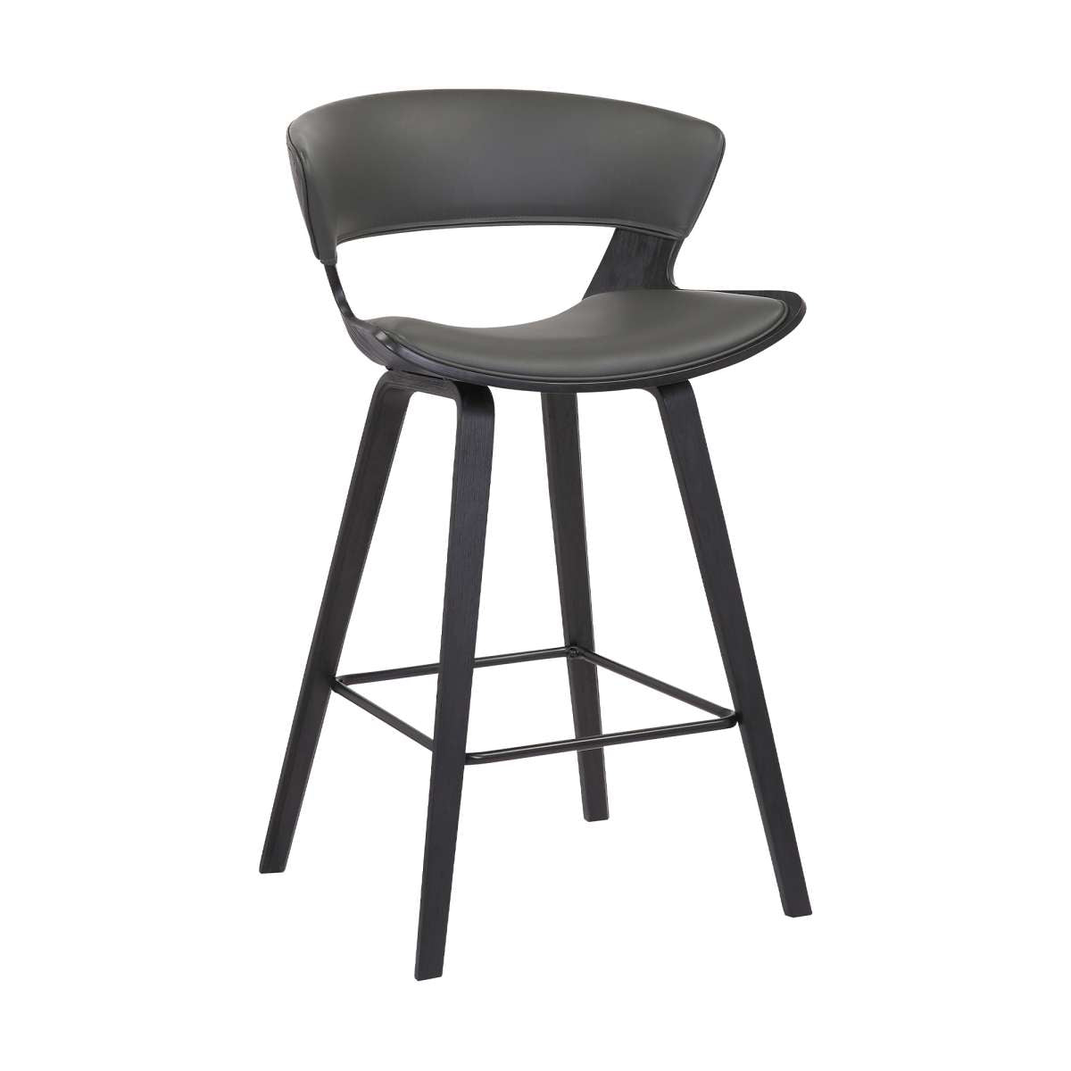Jagger Modern 26" Wood and Faux Leather Counter Height Bar Stool By Armen Living | Bar Stools | Modishstore - 2