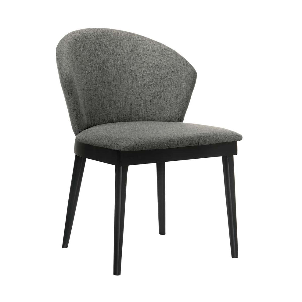 Juno Charcoal Fabric and Black Wood Dining Side Chairs - Set of 2 By Armen Living | Side Chairs |  Modishstore  - 3