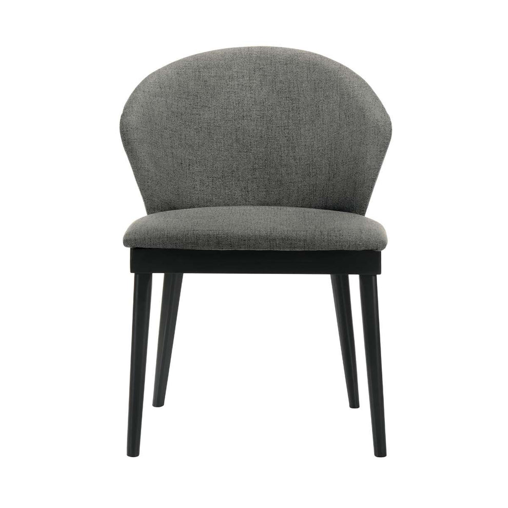 Juno Charcoal Fabric and Black Wood Dining Side Chairs - Set of 2 By Armen Living | Side Chairs |  Modishstore  - 4