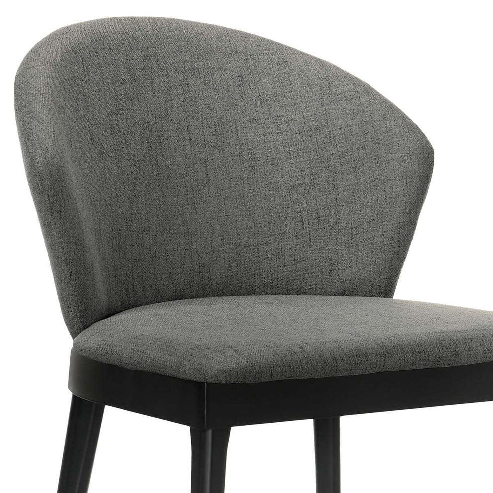 Juno Charcoal Fabric and Black Wood Dining Side Chairs - Set of 2 By Armen Living | Side Chairs |  Modishstore  - 6