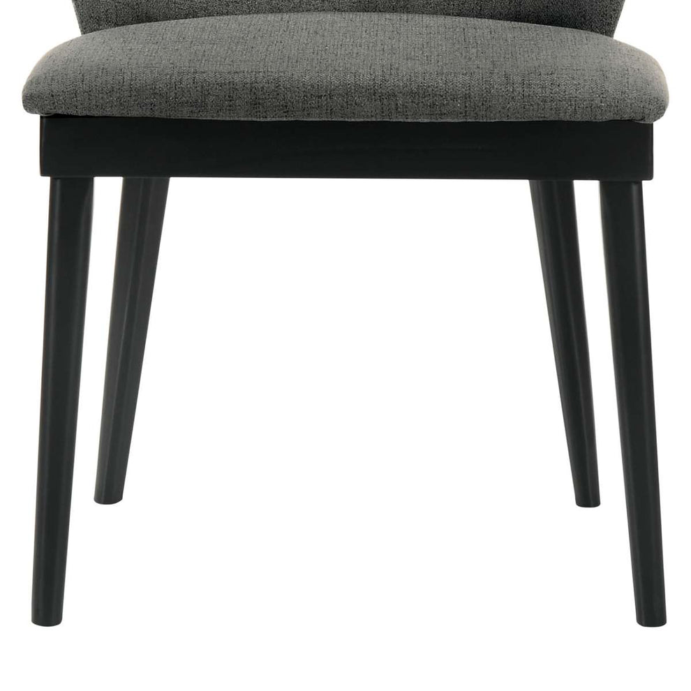 Juno Charcoal Fabric and Black Wood Dining Side Chairs - Set of 2 By Armen Living | Side Chairs |  Modishstore  - 8
