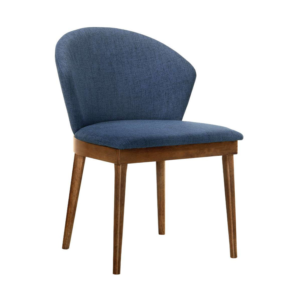 Juno Blue Fabric and Walnut Wood Dining Side Chairs - Set of 2 By Armen Living | Side Chairs |  Modishstore  - 7
