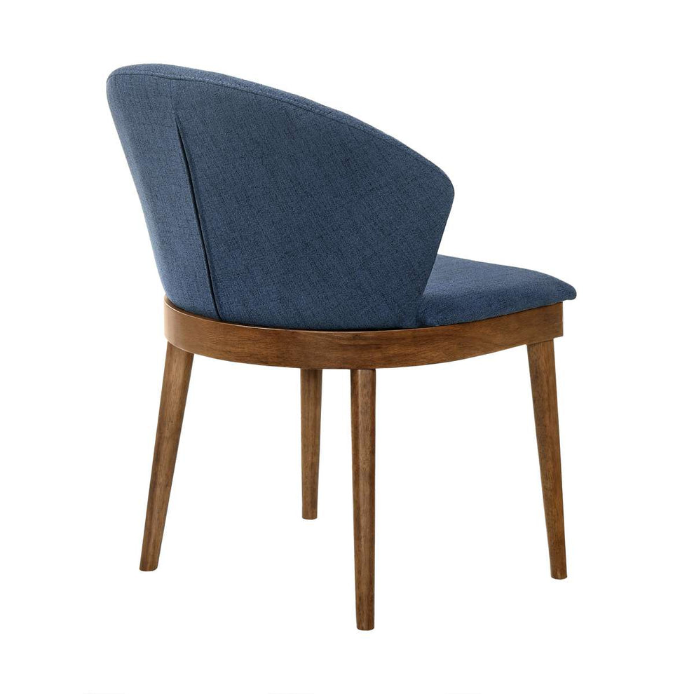 Juno Blue Fabric and Walnut Wood Dining Side Chairs - Set of 2 By Armen Living | Side Chairs |  Modishstore  - 2