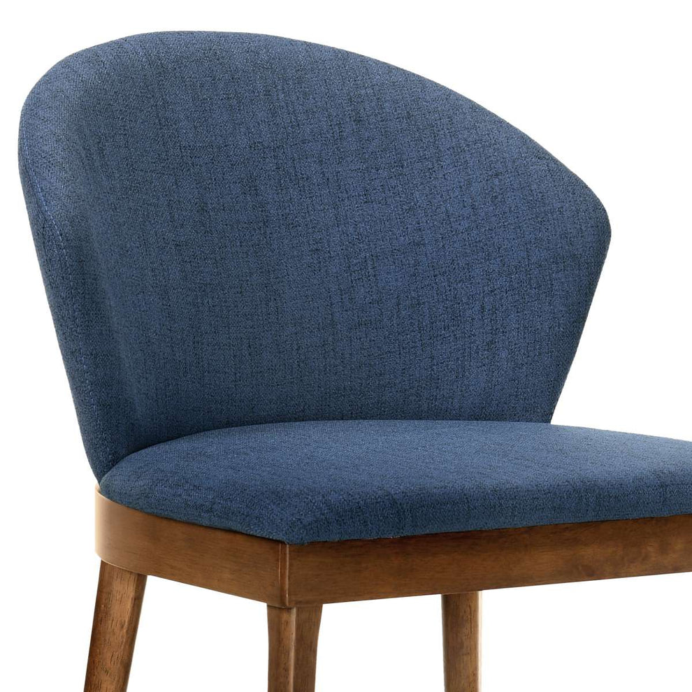 Juno Blue Fabric and Walnut Wood Dining Side Chairs - Set of 2 By Armen Living | Side Chairs |  Modishstore  - 3