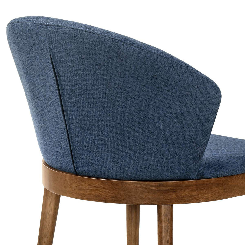 Juno Blue Fabric and Walnut Wood Dining Side Chairs - Set of 2 By Armen Living | Side Chairs |  Modishstore  - 4