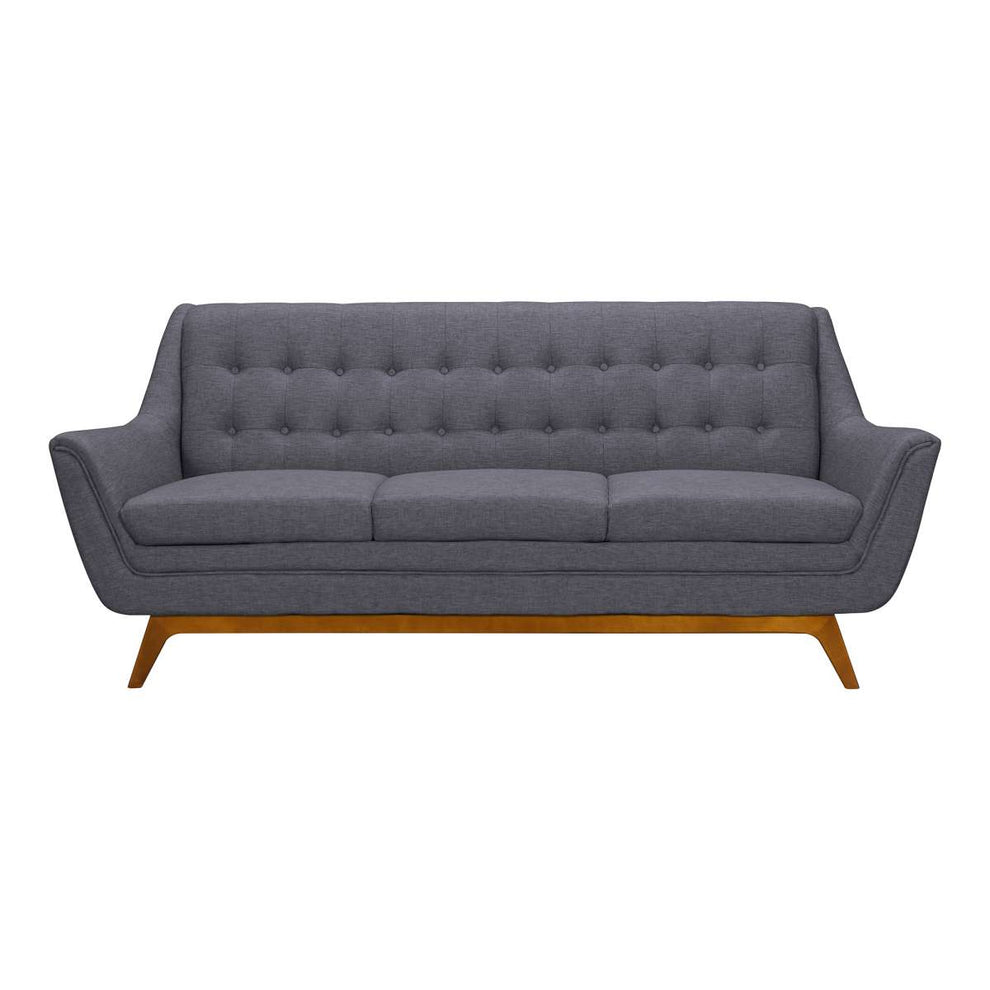 Janson Mid-Century Sofa in Champagne Wood Finish and Blue Fabric By Armen Living | Sofas | Modishstore - 5