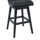 Journey 26" Counter Height Swivel Black Faux Leather and Black Wood Bar Stool By Armen Living | Bar Stools |  Modishstore  - 6
