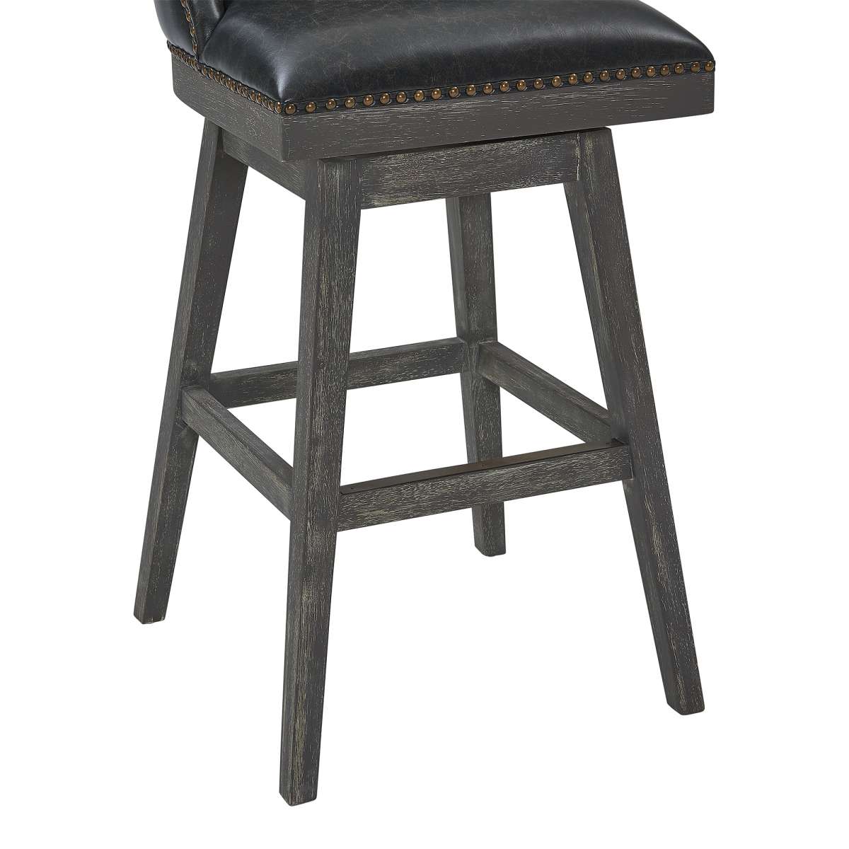 Journey 26" Counter Height Swivel Brown Onyx Faux Leather and American Grey Wood Bar Stool By Armen Living | Bar Stools |  Modishstore  - 7