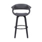 Julyssa 26" Counter Height Swivel Grey Faux Leather and Black Wood Bar Stool By Armen Living | Bar Stools | Modishstore - 2