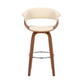 Julyssa 26" Counter Height Swivel Cream Faux Leather and Walnut Wood Bar Stool By Armen Living | Bar Stools | Modishstore - 2