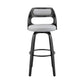 Julius 26" Gray Faux Leather and Black Wood Bar Stool By Armen Living | Bar Stools | Modishstore - 2