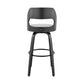 Julius 30" Gray Faux Leather and Black Wood Bar Stool By Armen Living | Bar Stools | Modishstore - 4