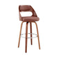 Julius 30" Brown Faux Leather and Walnut Wood Bar Stool By Armen Living | Bar Stools | Modishstore