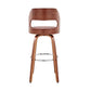 Julius 30" Brown Faux Leather and Walnut Wood Bar Stool By Armen Living | Bar Stools | Modishstore - 4