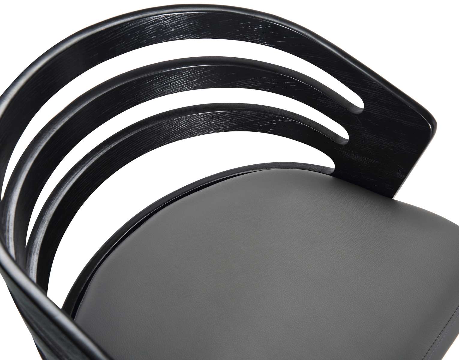 Jayden 30" Bar Height Swivel Grey Faux Leather and Black Wood Bar Stool By Armen Living | Bar Stools | Modishstore - 5