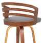 Jayden 30" Bar Height Swivel Grey Faux Leather and Walnut Wood Bar Stool By Armen Living | Bar Stools | Modishstore - 5