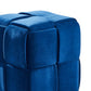 Joy Contemporary Short Ottoman in Blue Velvet By Armen Living | Ottomans | Modishstore - 3