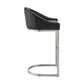 Katherine 30" Bar Stool in Brushed Stainless Steel with White Faux Leather By Armen Living | Bar Stools | Modishstore - 19