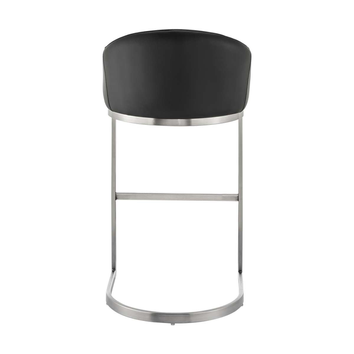 Katherine 30" Bar Stool in Brushed Stainless Steel with White Faux Leather By Armen Living | Bar Stools | Modishstore - 20