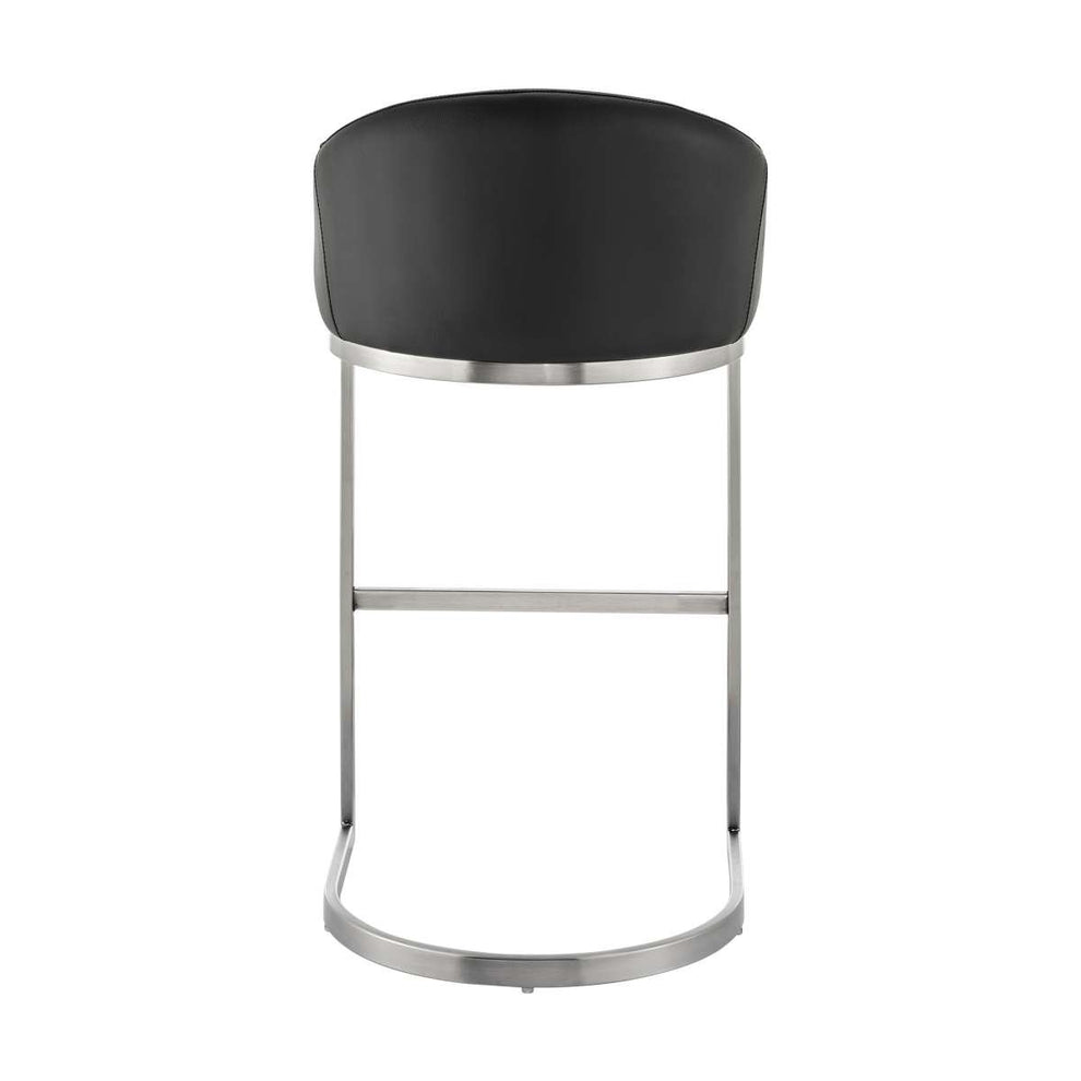 Katherine 30" Bar Stool in Brushed Stainless Steel with White Faux Leather By Armen Living | Bar Stools | Modishstore - 20