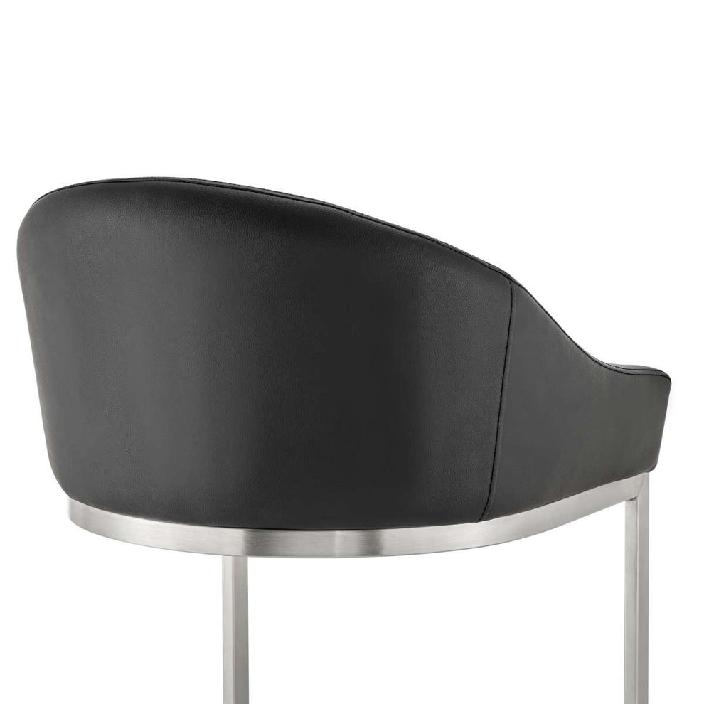 Katherine 30" Bar Stool in Brushed Stainless Steel with White Faux Leather By Armen Living | Bar Stools | Modishstore - 24