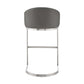 Katherine 30" Bar Stool in Brushed Stainless Steel with White Faux Leather By Armen Living | Bar Stools | Modishstore - 12
